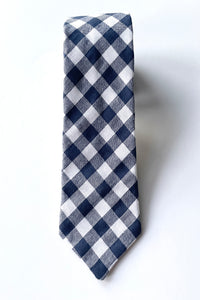 Navy Gingham Necktie (Sizing for the entire family!)