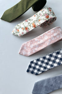 Cream Floral Necktie (Sizing for the entire family!)