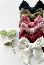 Load image into Gallery viewer, Gauze Gwen Bows (10 colors!)