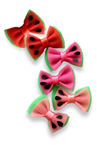 Mini Watermelon Tulle Bows